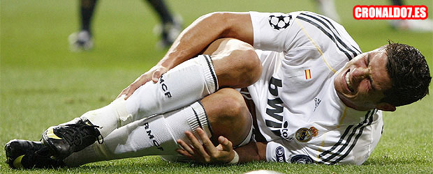 Cristiano Ronaldo lesionado del tobillo