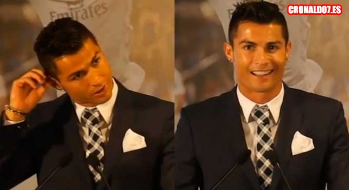 Cristiano Ronaldo en un homenaje en el Santiago Bernabéu