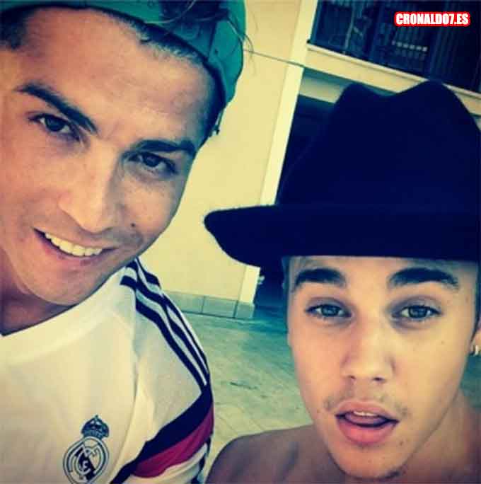 Cristiano Ronaldo y Justin Bieber