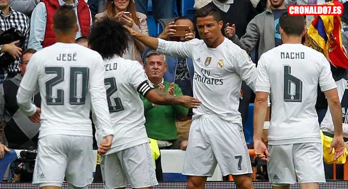 Cristiano Ronaldo celebra un gol marcado a Las Palmas