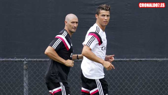 Cristiano Ronaldo en un entrenamiento