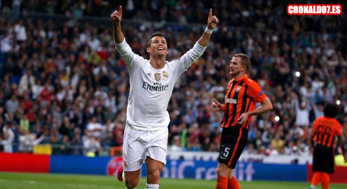 Cristiano Ronaldo celebra un gol marcado al Shakhtar