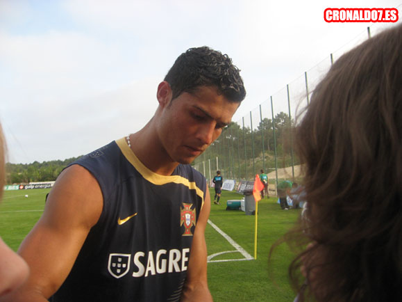 Cristiano Ronaldo al acabar el entrenamiento