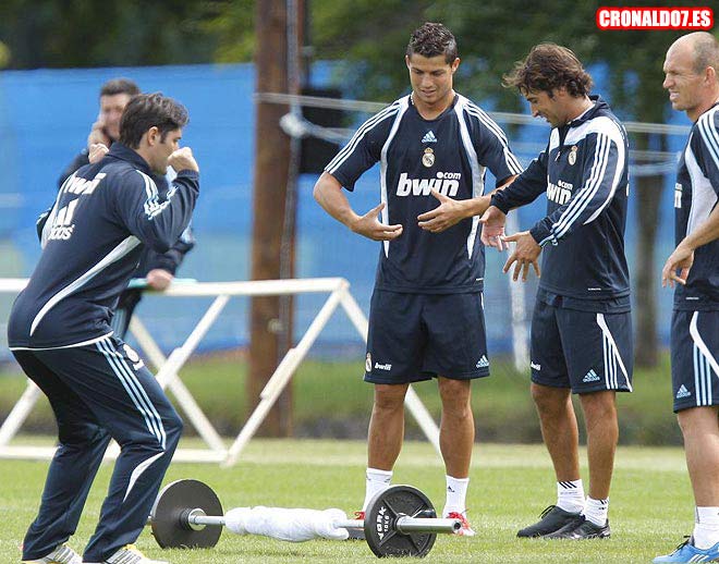 Cristiano Ronaldo durante un entrenamiento del Real Madrid