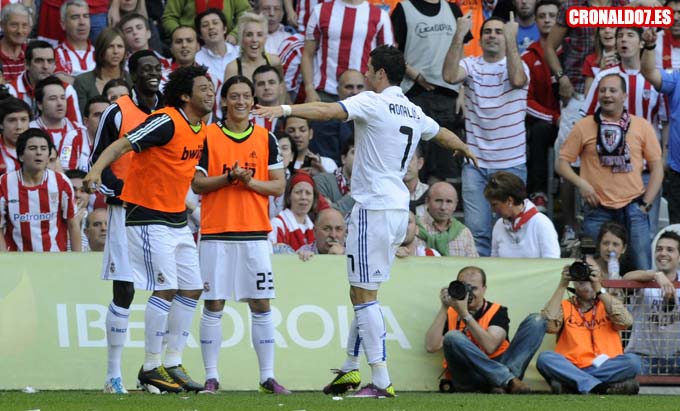 Cristiano Ronaldo celebrando su gol ante el Bilbao