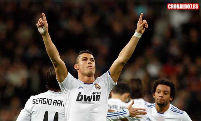 Cristiano Ronaldo celebrando sus goles ante el Bilbao