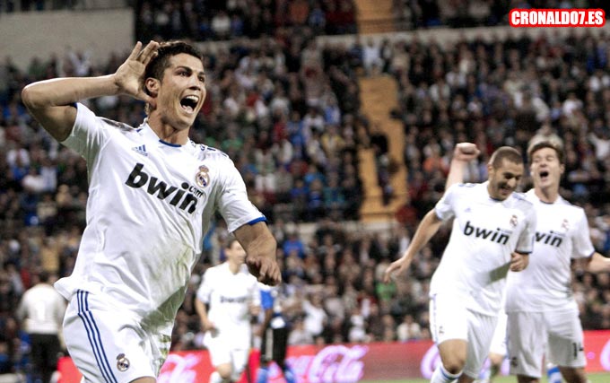 Cristiano Ronaldo festejando su gol contra el Hércules