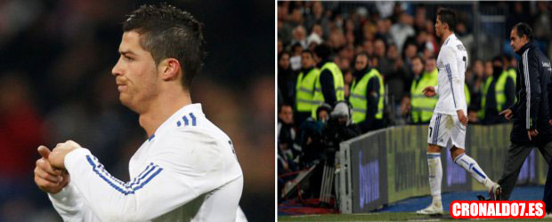 Cristiano Ronaldo se retira lesionado ante el Málaga