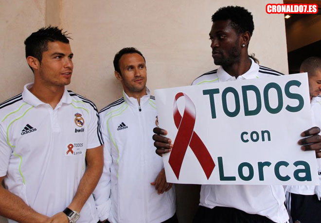 Cristiano Ronaldo animó a la gente de Lorca