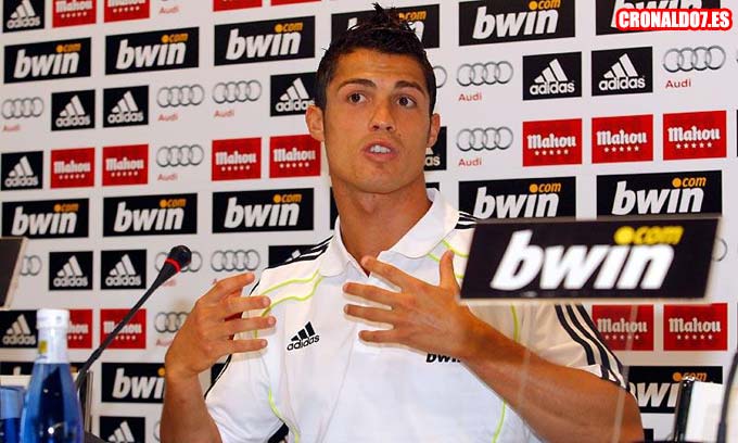 Cristiano Ronaldo en una rueda de prensa