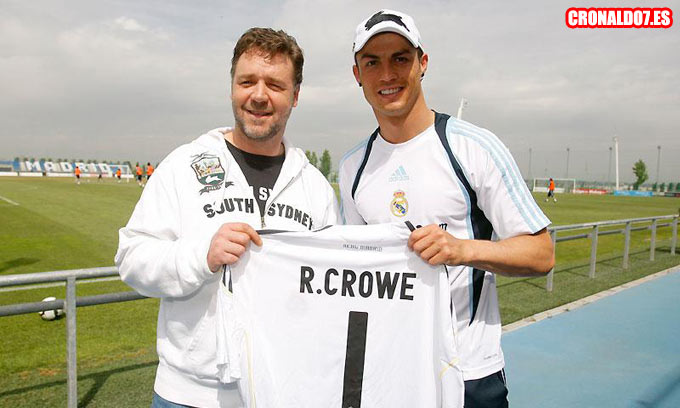 Cristiano Ronaldo y Russell Crowe