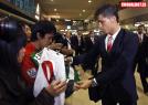 Cristiano Ronaldo en su llegada al aeropuerto de Japón