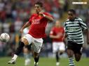 Cristiano Ronaldo en un partido con el Manchester Utd